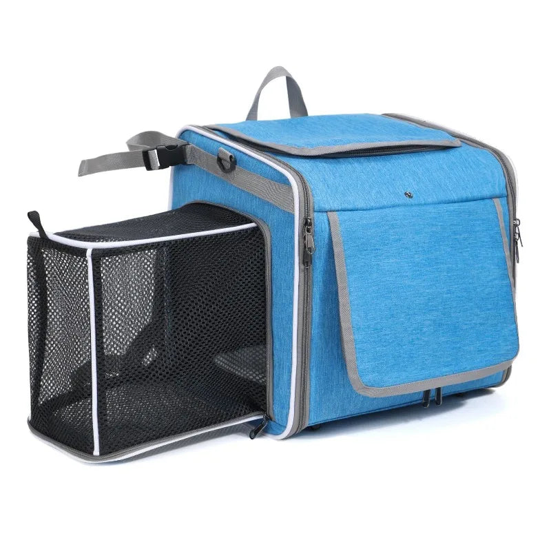 Cat Carrier Backpack for Small Pets Expandable Travel Bag, lightweight Carry-On, Bike-Friendly Pet Transport Pets Bag Pet Carrier