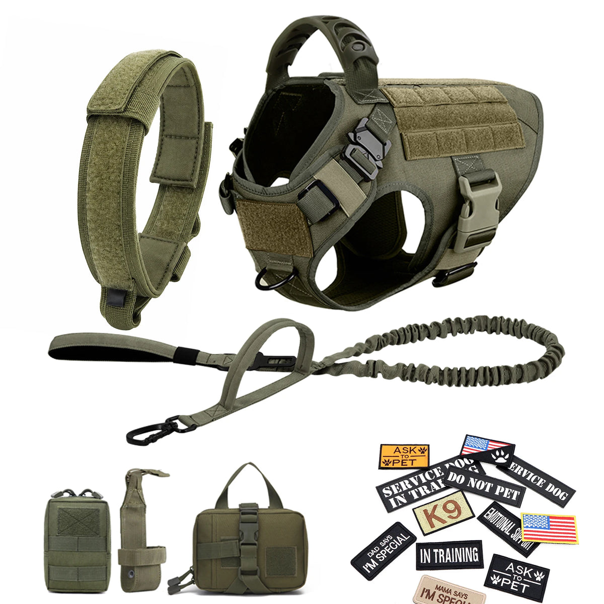 Tactical Dog Harness Vest Training Gear With Quick Release And Padding