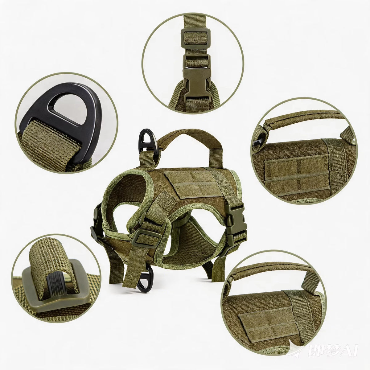 Adjustable Tactical Cat Harness And Leash Set With Escape Proof Quick Release
