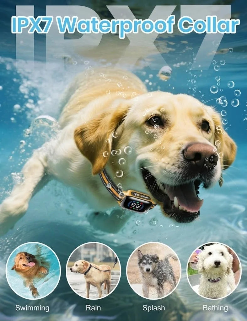 IPX7 Waterproof Dog Training Collar Anti Bark Shock Remote For Dogs