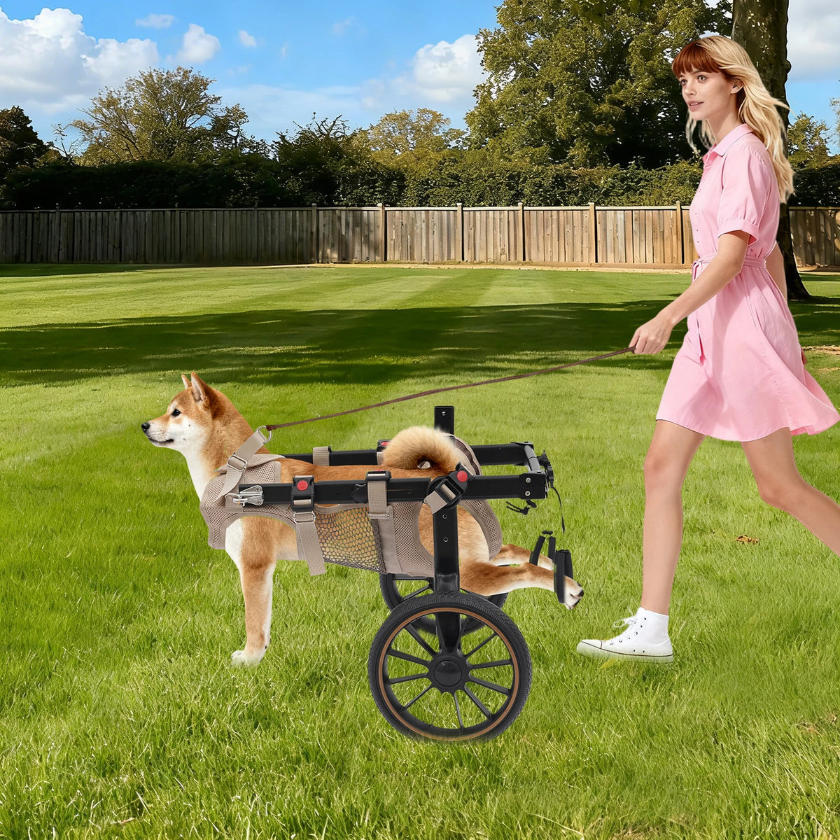 Adjustable Two Wheel Dog Wheelchair For Hind Leg Support And Mobility
