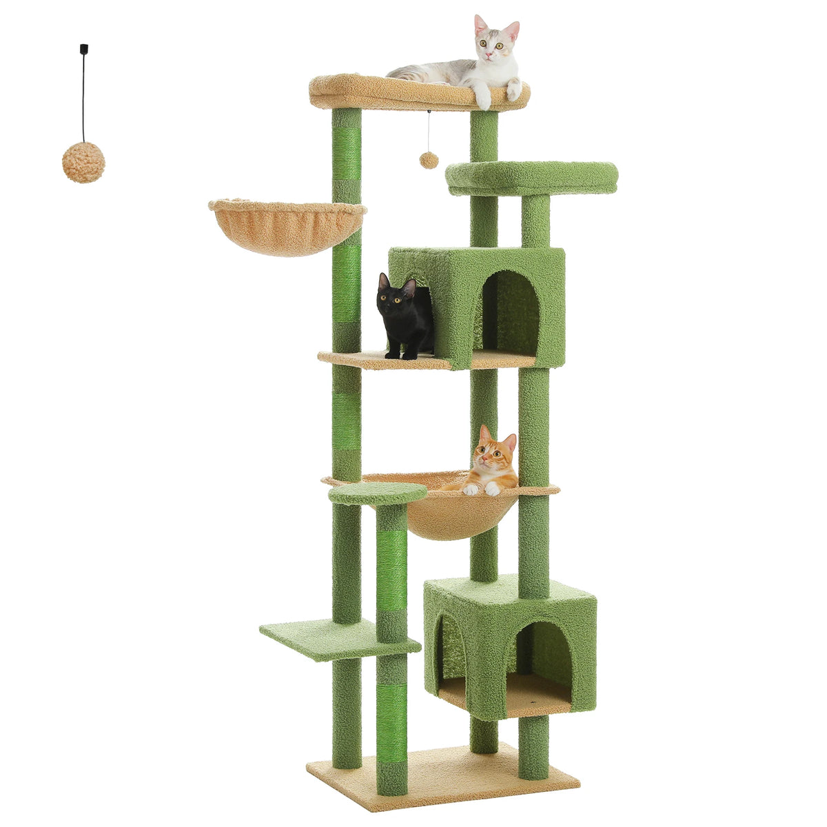 Tall Cat Tree With Large Hammock And Scratching Posts Indoor Tower