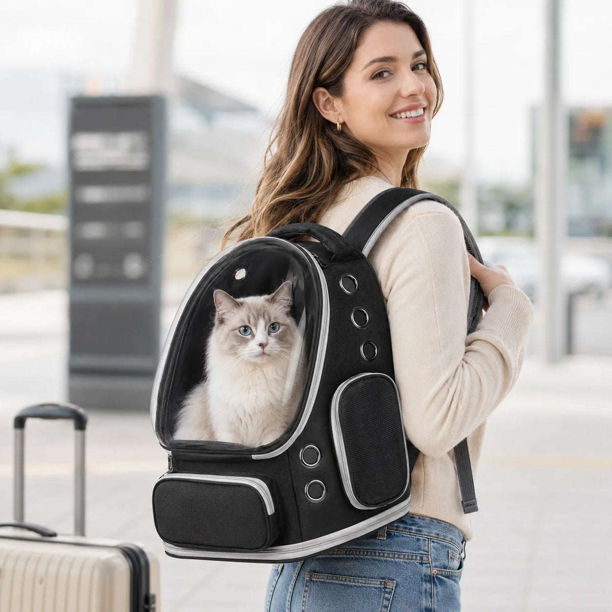 Transparent Bubble Cat Backpack Carrier Breathable Travel Bag For Pets