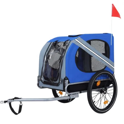 Foldable Pet Bicycle Trailer, Large Dog Bike Trailer with Steel Frame, 120LB Weight Capacity Pet Carrier for Cycling Jogging Camping Outdoor Adventures