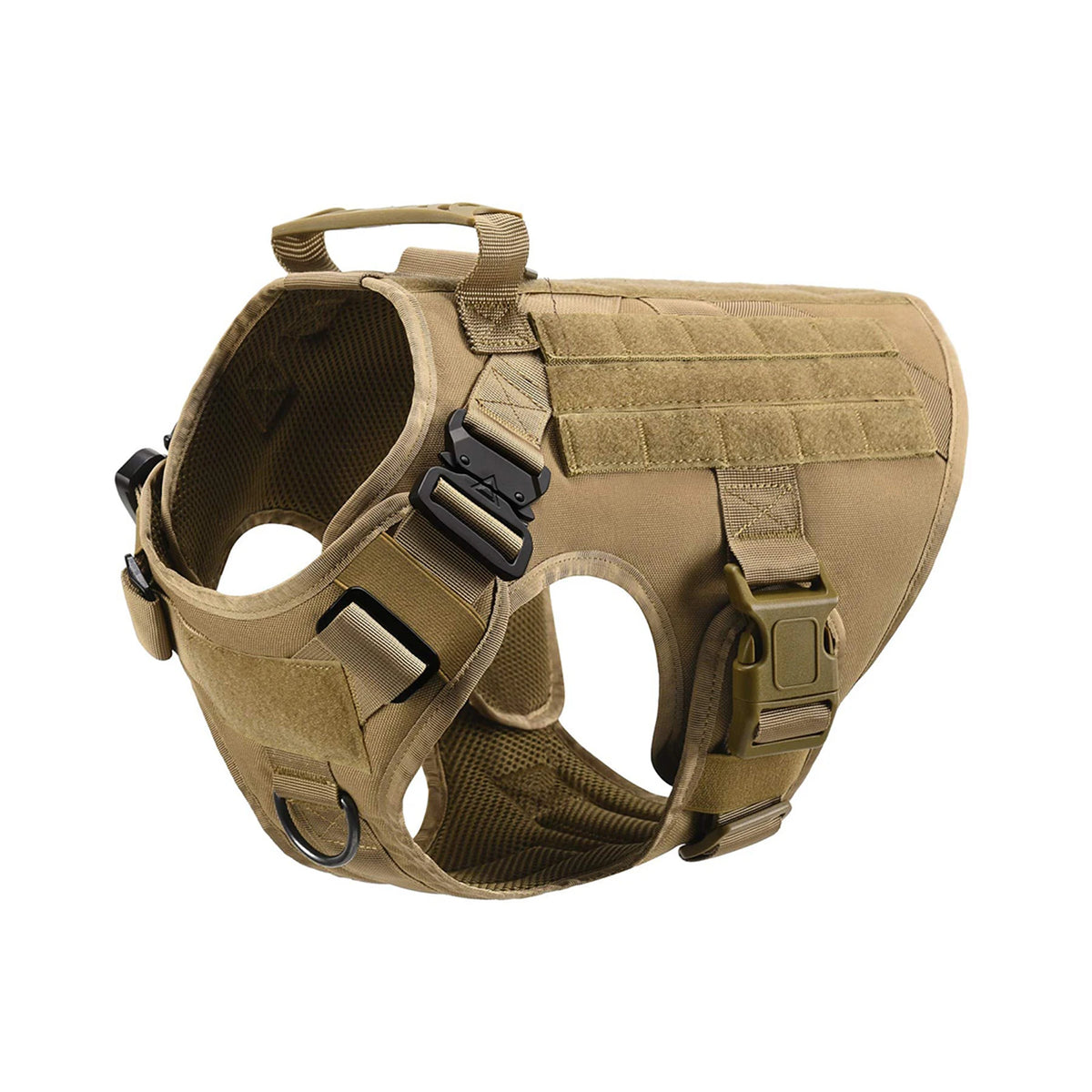 Tactical Dog Harness With Molle Pouches Quick Release Walking Vest