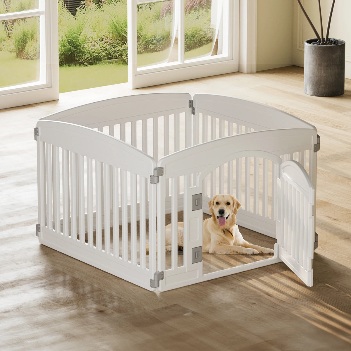 Foldable Expandable Plastic Dog Playpen Portable Pet Fence