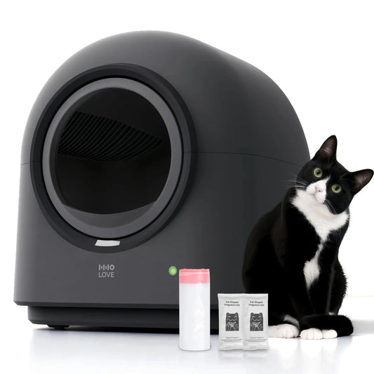 Automatic Self Cleaning Cat Litter Box, Smart Robot Cat Litter Box with APP Control, Automatic Cleaning, Odor Control, Safety Sensors Anti-Pinch, Hands-Free for Multiple Cats