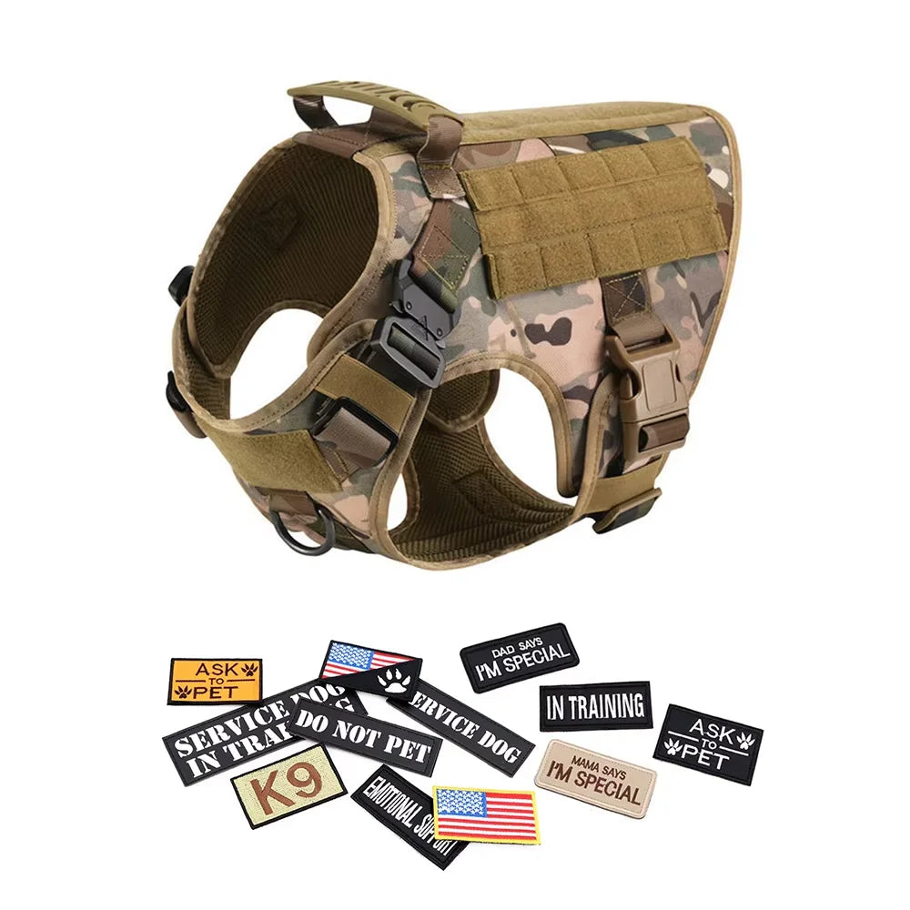 Tactical Dog Harness Vest Training Gear With Quick Release And Padding