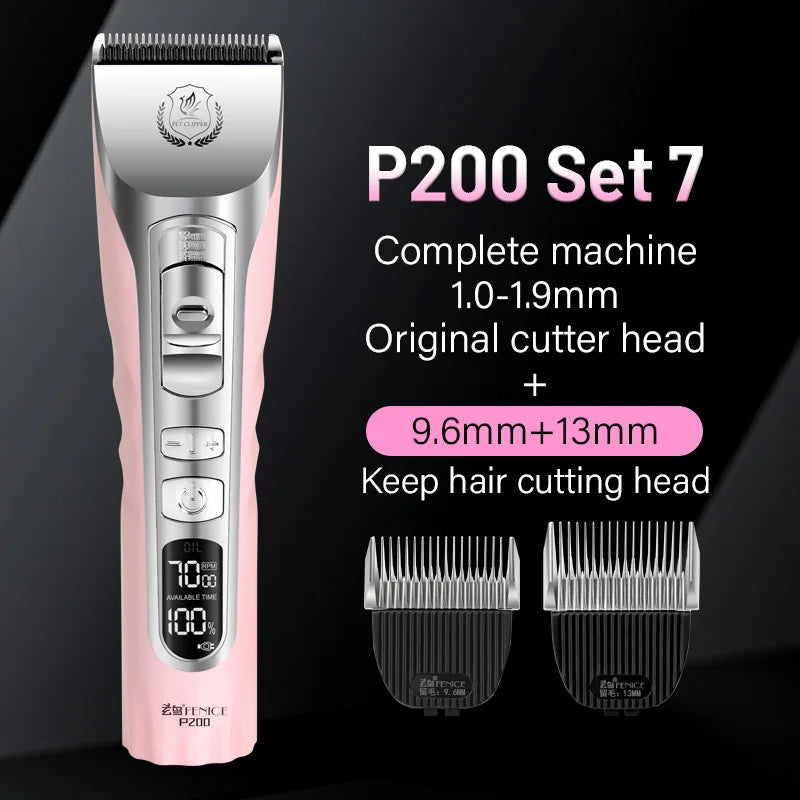 Cordless Dog Hair Trimmer LCD Screen Rechargeable Pet Grooming Clipper Shaver
