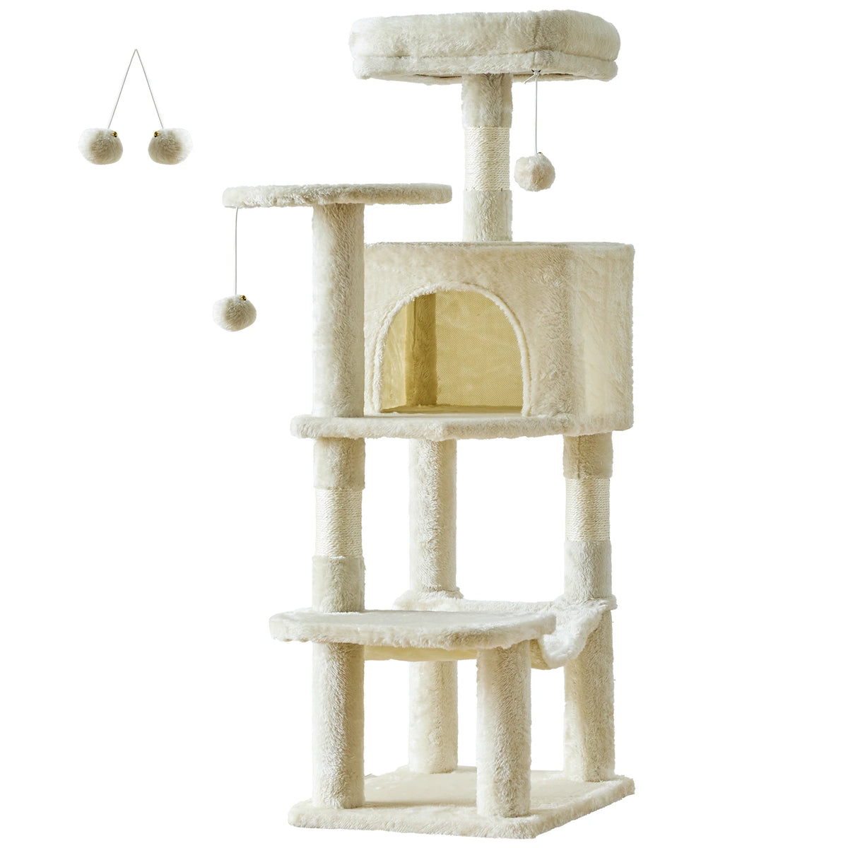 Multi-Level Cat Tree With Sisal Scratching Posts Indoor Climbing Tower For Cats