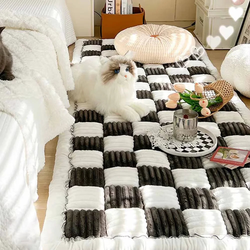 Washable Coral Fleece Dog Bed Mat And Anti Slip Car Seat Cover