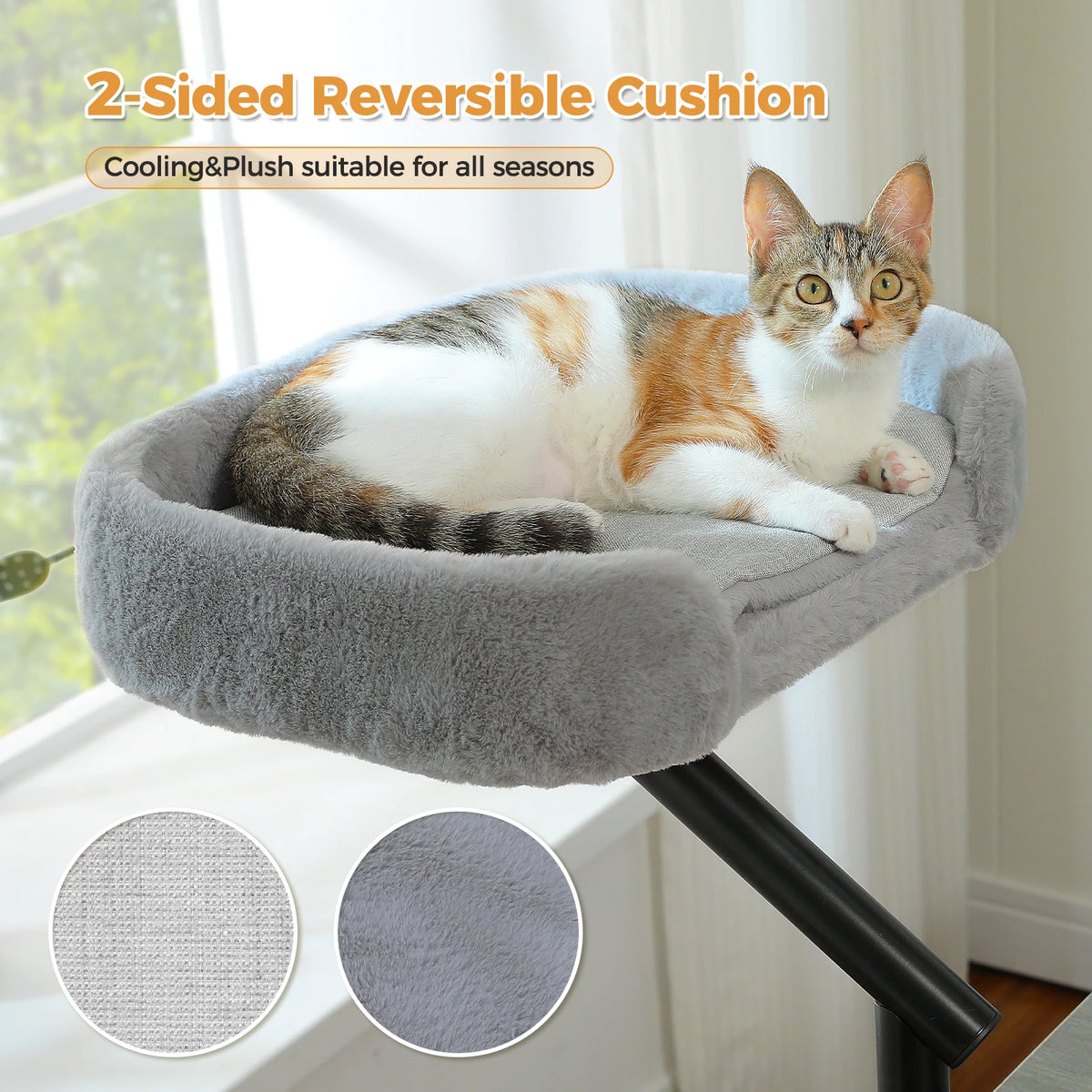 Adjustable Cat Desk Bed With Rotating Soft Hammock For Cats