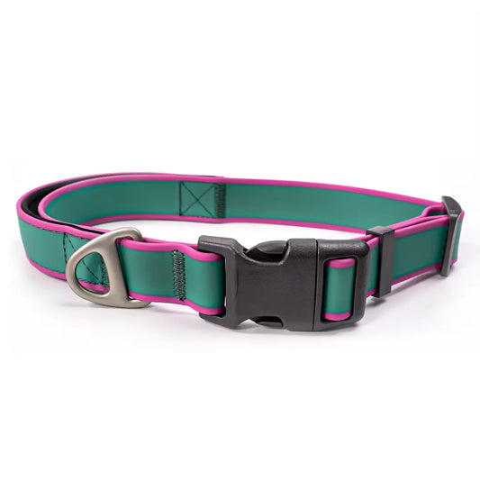 Waterproof Dog Collar with Reinforced Control Handle and Heavy Duty D Ring for Medium and Large Dogs