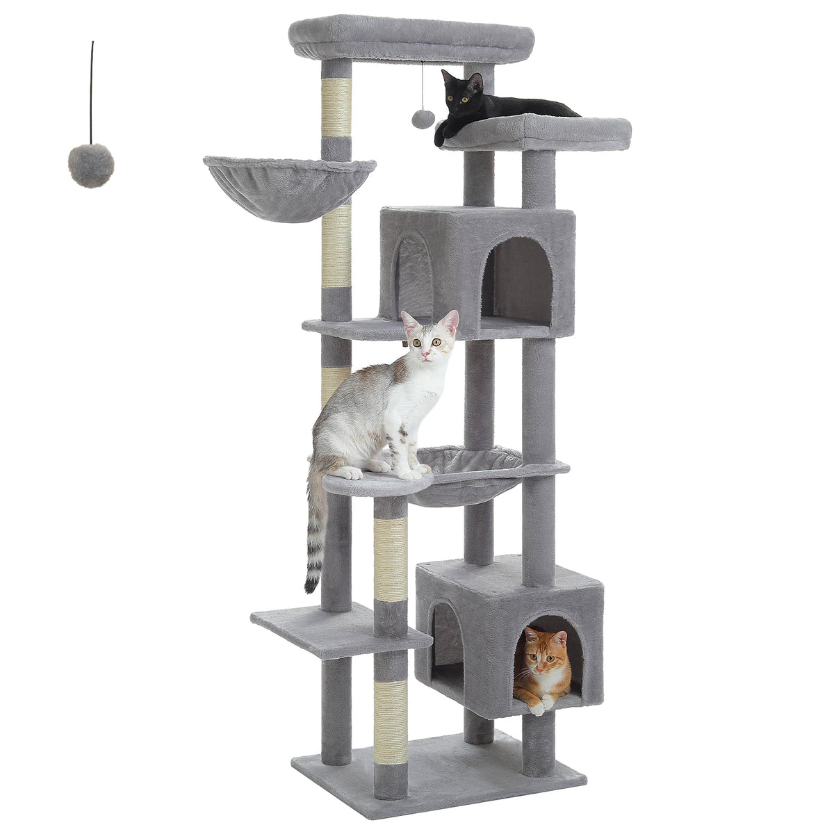 Tall Cat Tree With Large Hammock And Scratching Posts Indoor Tower