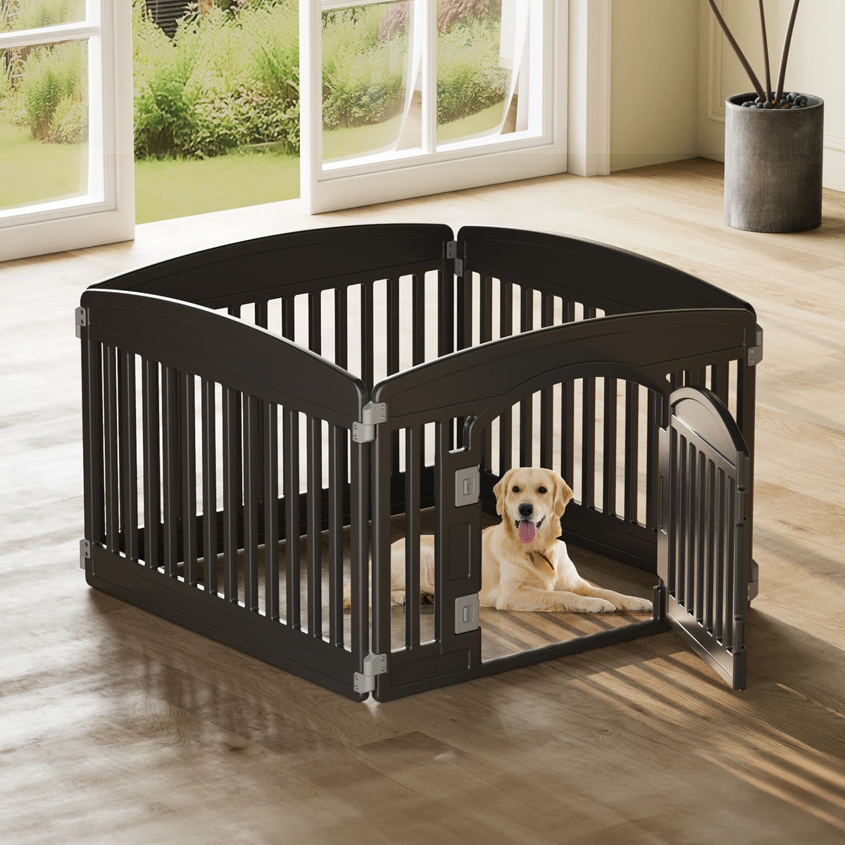 Foldable Expandable Plastic Dog Playpen Portable Pet Fence