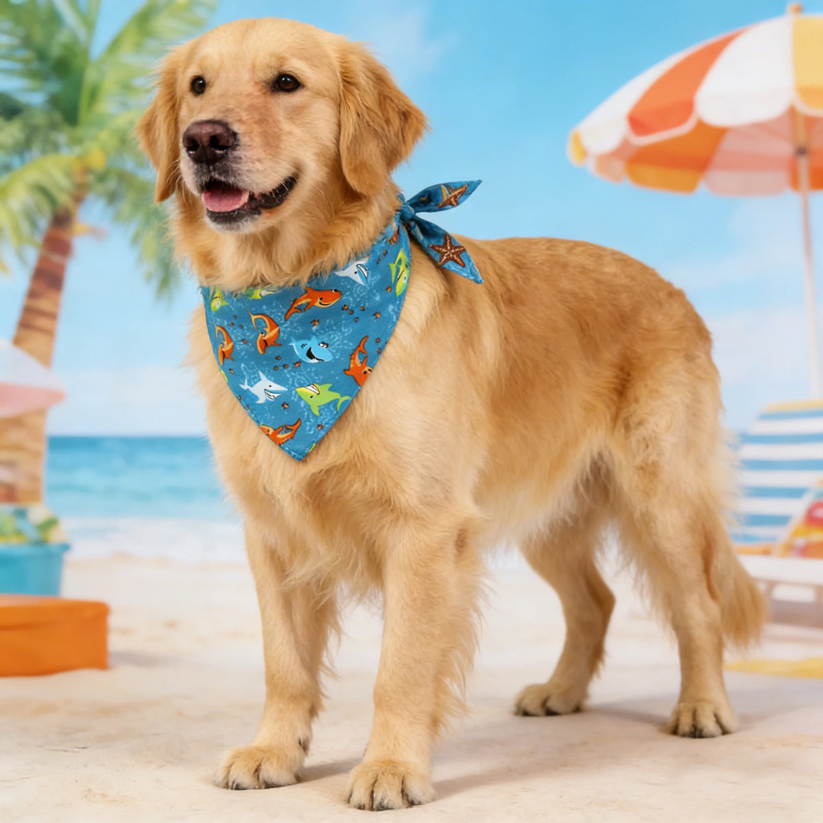 Adjustable Dog Bandana Soft Washable Floral Pattern Pet Scarf