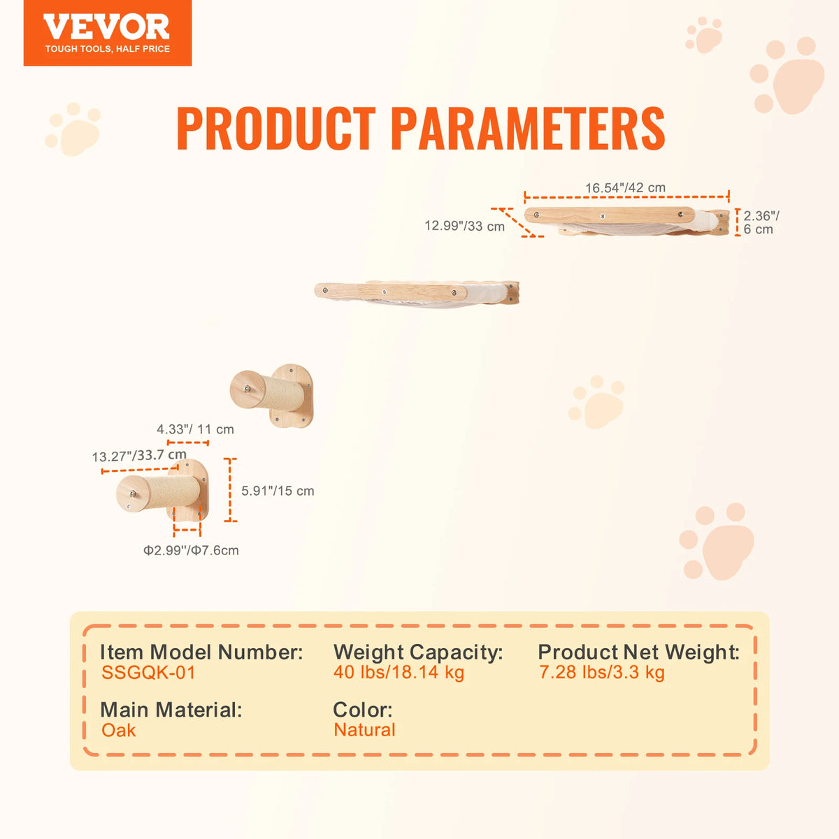 Dual Tier Wooden Wall Mounted Cat Shelves With Jumping Board Platform